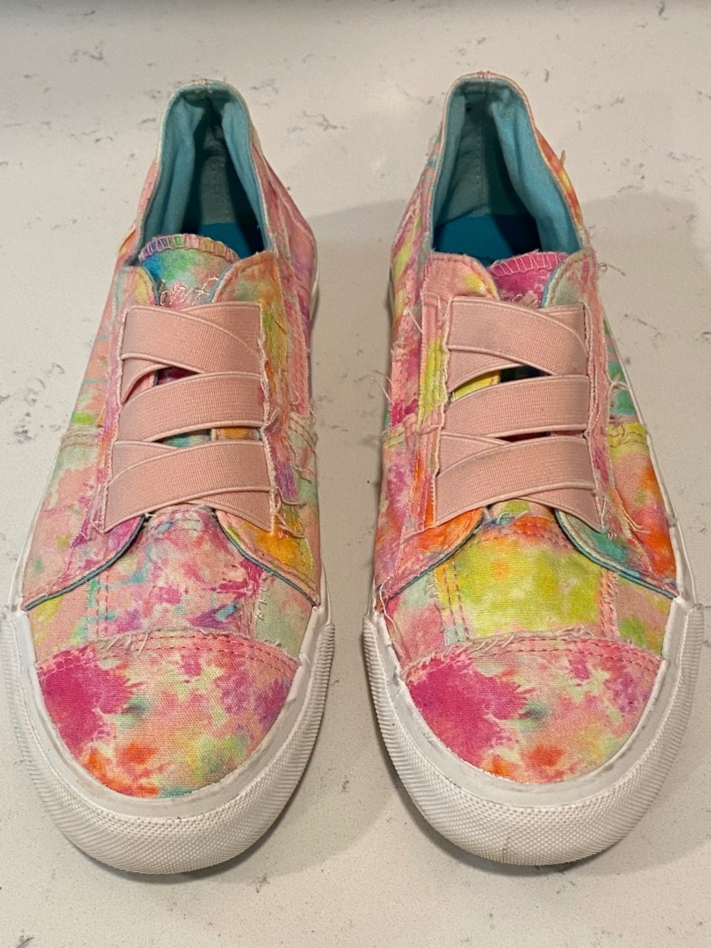 Peachy-Pink Abstract Print Blowfish Sneakers